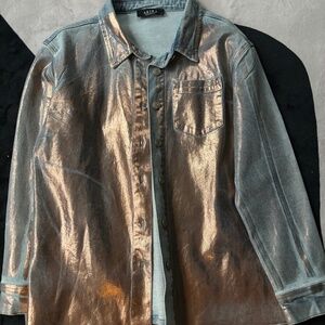 Akira Gold Chrome Jean Jacket-Size M